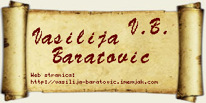 Vasilija Baratović vizit kartica